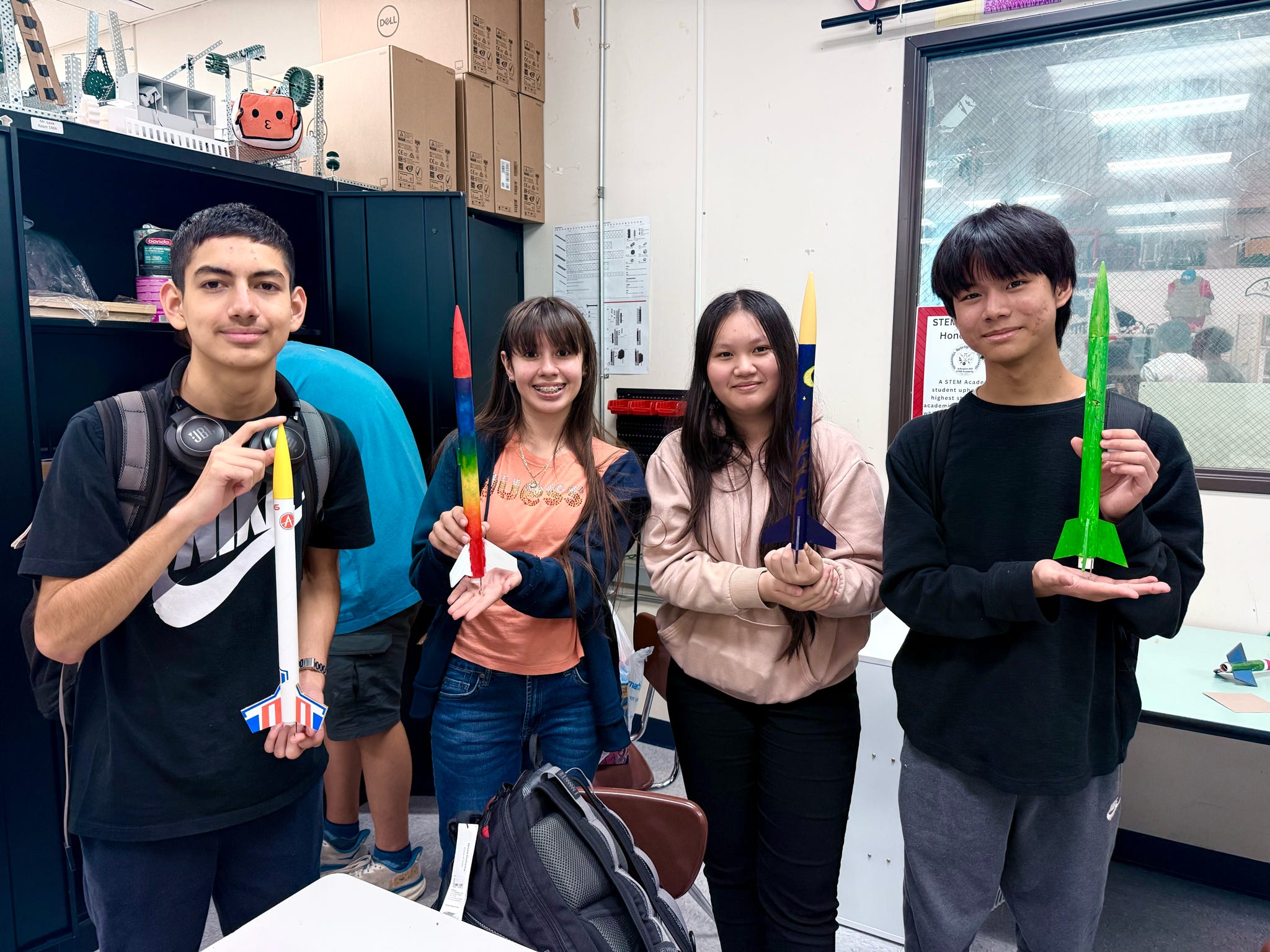 M.A.R.S. members with their finished rockets